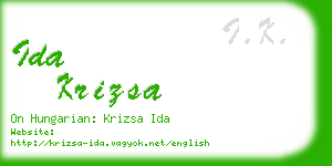ida krizsa business card